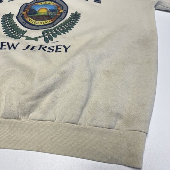 Vintage 90s Tenafly New Jersey Sweatshirt Adult XL White Crew Neck - Picture 6 of 16